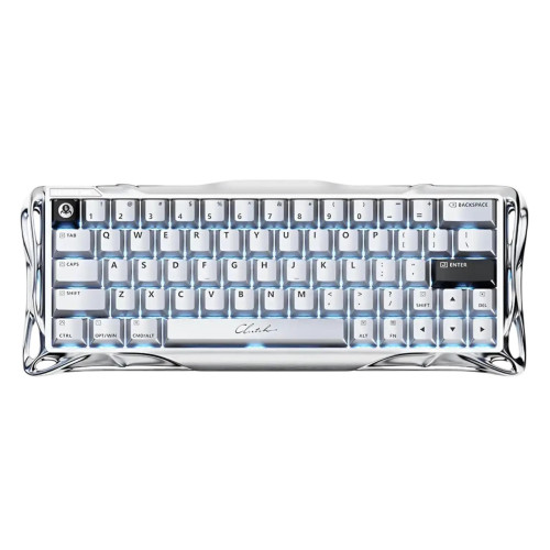 Клавіатура магнітна GravaStar Mercury V60 Pro 60keys, GravaStar Blackcore, USB-A, 8k, RGB, Chrome Silver