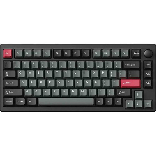 Клавиатура механическая Lemokey P1 Pro 84Key, Keychron Super Brown, WL/BT/USB-A, QMK/VIA, Hot-Swap, EN/UKR, RGB, Knob, Carbon Black