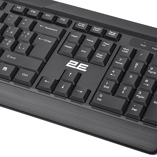 Комплект клавіатура та миша 2E MK410 WL, EN/UK/RU, чорний