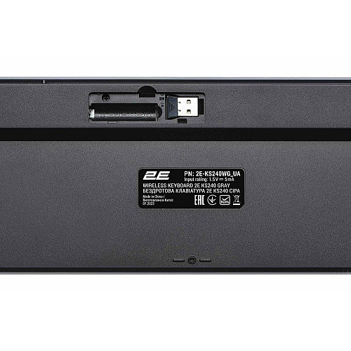 Комплект клавіатура та миша 2E MK440 WL/BT, EN/UK, сіро-чорний
