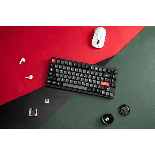 Клавиатура механическая Lemokey P1 Pro 84Key, Keychron Super Brown, WL/BT/USB-A, QMK/VIA, Hot-Swap, EN/UKR, RGB, Knob, Carbon Black
