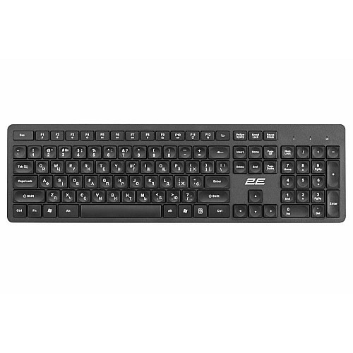 Клавіатура мембранна 2E KS260 106key, WL, EN/UK, чорний