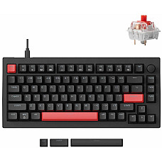 Клавіатура механічна Lemokey X4 84Key, Keychron Red, USB-A, QMK/VIA, Hot-Swap, EN/UKR, RGB, чорний