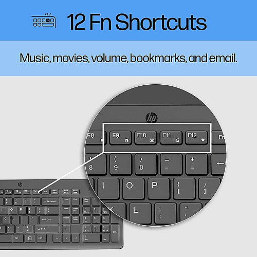 Клавіатура мембранна HP 150, 104key, USB-A, EN/RU, чорний