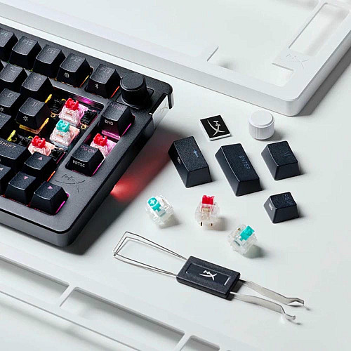 Клавиатура механическая HyperX Alloy Rise 75key, Red, USB-A/WL/BT, EN/RU, RGB, черный