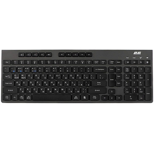 Клавиатура мембранная 2E KS280 120key, WL/BT, EN/UK, silent, черно-серая