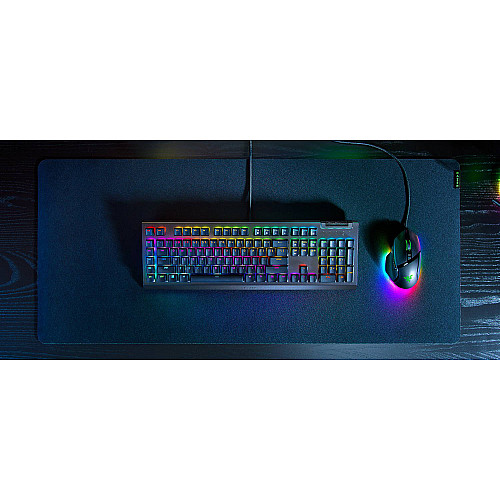 Клавіатура механічна Razer BlackWidow V4 X 110key, Green Switch, USB-A, EN/RU, RGB, чорний