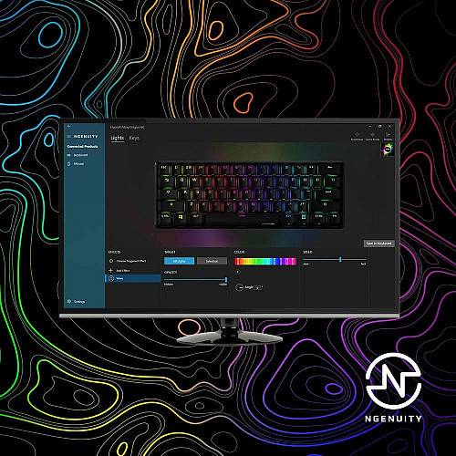 Клавиатура механическая HyperX Alloy Origins 60 61key, Red, USB-A, EN/RU, RGB, черный