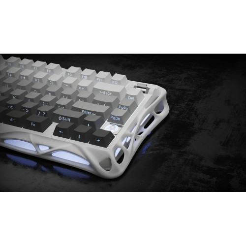 Клавіатура механічна GravaStar Mercury K1 80keys, GravaStar x Kailh Cheery Pink, EN, BT/WL/USB, білий