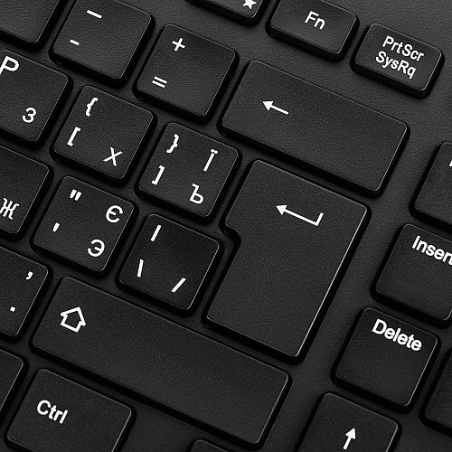 Клавіатура мембранна HP 220, 104key, WL, EN/UK, чорний