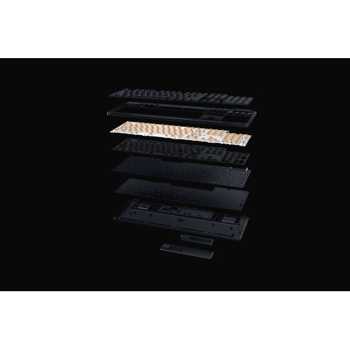 Клавіатура механічна Razer BlackWidow V4 Low-profile HyperSpeed, 104key, Green Switch, USB-A/WL/BT, EN, RGB, чорний