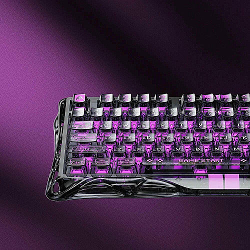 Клавиатура механическая GravaStar Mercury V75 Lite 80keys, Magnetic Blackcore, USB-A, RGB, Transparent Black