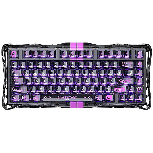 Клавиатура механическая GravaStar Mercury V75 Lite 80keys, Magnetic Blackcore, USB-A, RGB, Transparent Black