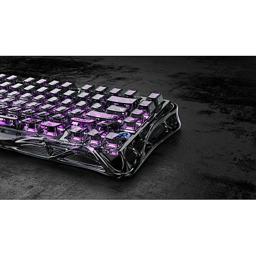 Клавиатура механическая GravaStar Mercury V75 Lite 80keys, Magnetic Blackcore, USB-A, RGB, Transparent Black