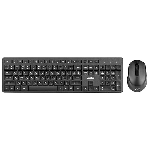 Комплект клавіатура та миша 2E MK420 WL, EN/UK/RU, чорний