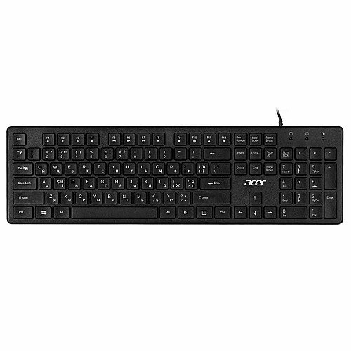 Клавіатура мембранна Acer OKW020, 104key ,USB-A, EN/UKR/RU,чорний