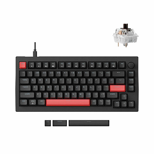 Клавиатура механическая Lemokey X4 84Key, Keychron Brown, USB-A, QMK/VIA, Hot-Swap, EN/UKR, RGB, черный