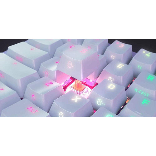 Клавиатура механическая Xtrfy K5 68Key, Kailh Red, USB-A, EN/RU, Hot-swap, RGB, белая