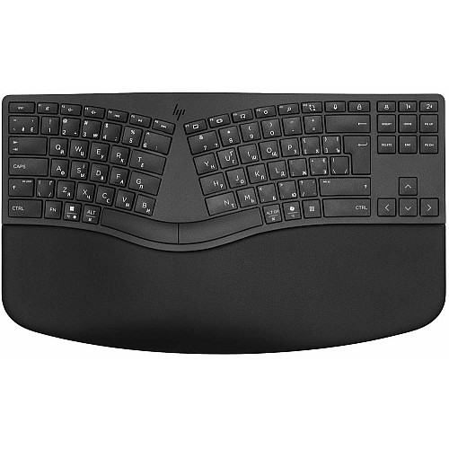 Клавіатура мембранна HP 960 BLK Ergonomic split-zone, 112key, BT, EN/UK, чорний