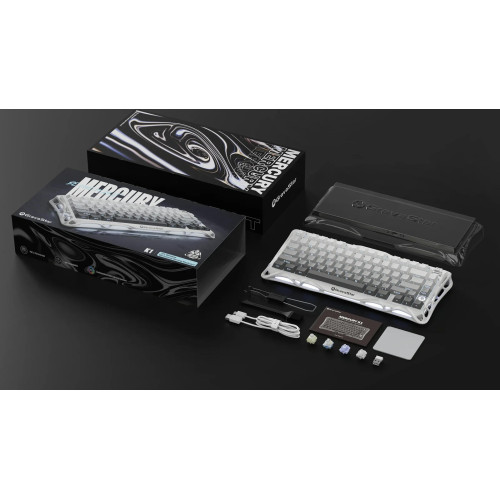 Клавіатура механічна GravaStar Mercury K1 80keys, GravaStar x Kailh Cheery Pink, EN, BT/WL/USB, білий