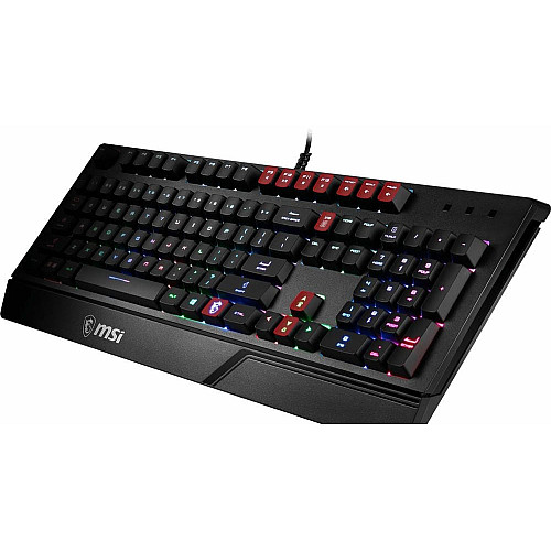 Клавиатура мембранная MSI Vigor GK20 UA 104key, USB-A, EN/UKR/RU, ColorLED, черный