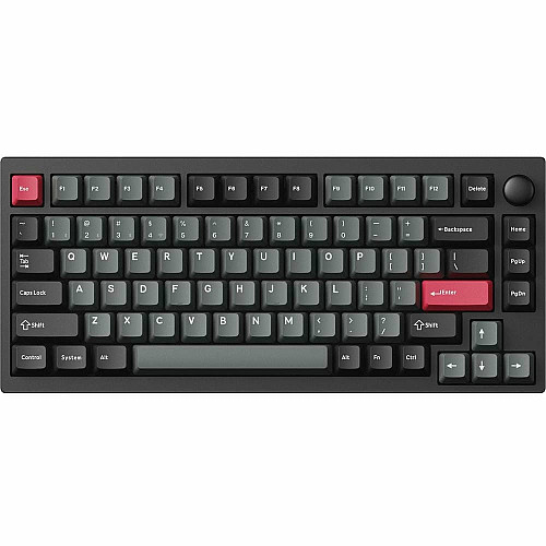 Клавиатура механическая Lemokey P1 Pro 84Key, Keychron Super Red, WL/BT/USB-A, QMK/VIA, Hot-Swap, EN/UKR, RGB, Knob, Carbon Black