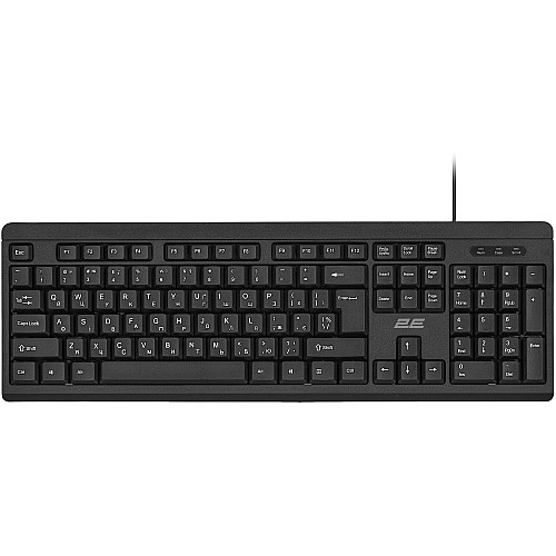 Клавіатура мембранна 2E KS108 104key, USB-A, EN/UK, чорний