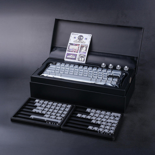 Клавіатура магнітна GravaStar Mercury V60 Pro 60keys, GravaStar Blackcore, USB-A, 8k, RGB, Chrome Silver