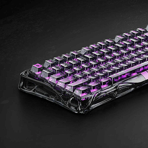Клавиатура механическая GravaStar Mercury V75 Lite 80keys, Magnetic Blackcore, USB-A, RGB, Transparent Black
