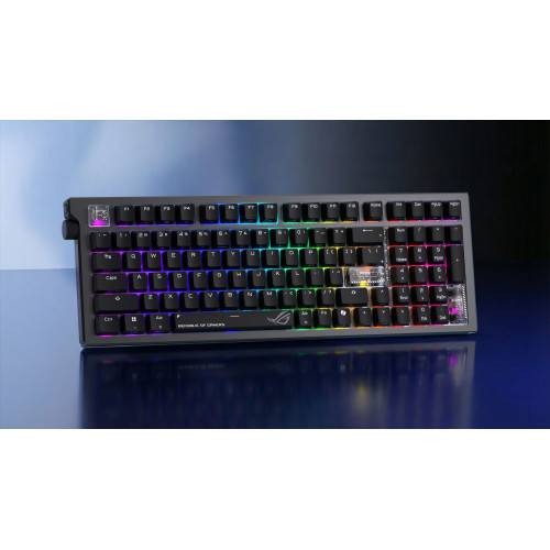 Клавіатура механічна ASUS ROG Strix Morph 96, 99key, NX Snow V2, USB-A/WL/BT, EN/UK, RGB, чорний