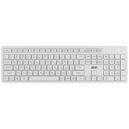 Клавіатура мембранна 2E KS260 106key, WL, EN/UK, білий