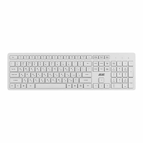Клавіатура мембранна 2E KS260 106key, WL, EN/UK, білий