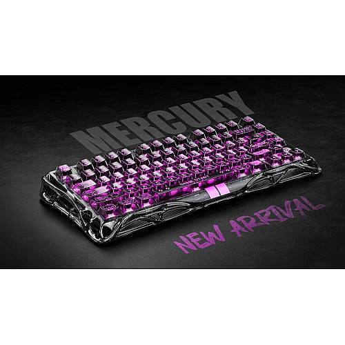 Клавиатура механическая GravaStar Mercury V75 Lite 80keys, Magnetic Blackcore, USB-A, RGB, Transparent Black