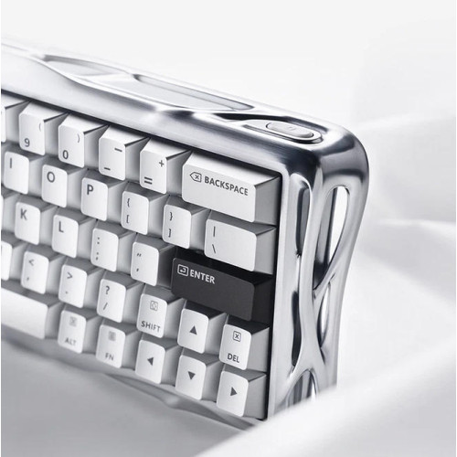 Клавіатура магнітна GravaStar Mercury V60 Pro 60keys, GravaStar Blackcore, USB-A, 8k, RGB, Chrome Silver