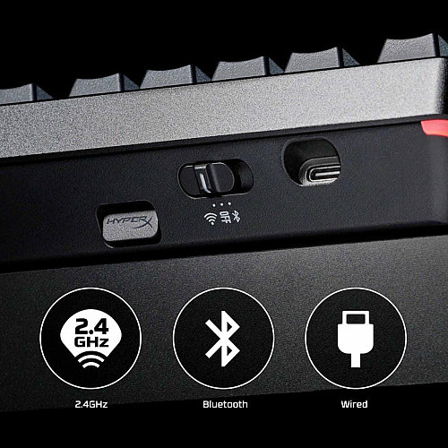 Клавиатура механическая HyperX Alloy Rise 75key, Red, USB-A/WL/BT, EN/RU, RGB, черный