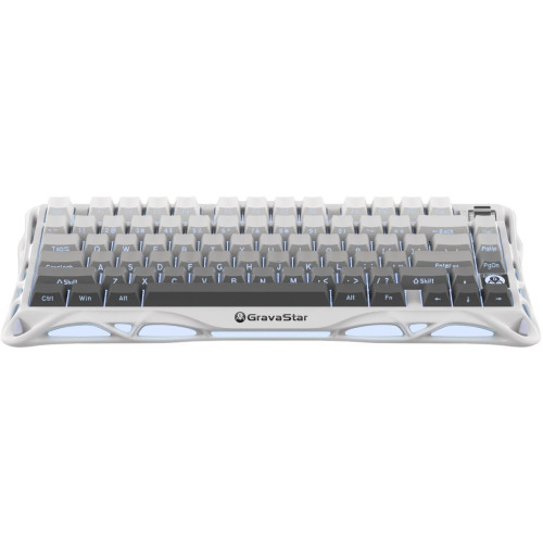 Клавіатура механічна GravaStar Mercury K1 80keys, GravaStar x Kailh Cheery Pink, EN, BT/WL/USB, білий