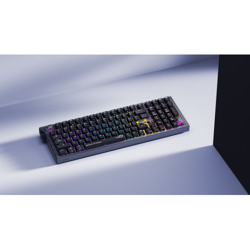 Клавіатура механічна ASUS ROG Strix Morph 96, 99key, NX Snow V2, USB-A/WL/BT, EN/UK, RGB, чорний
