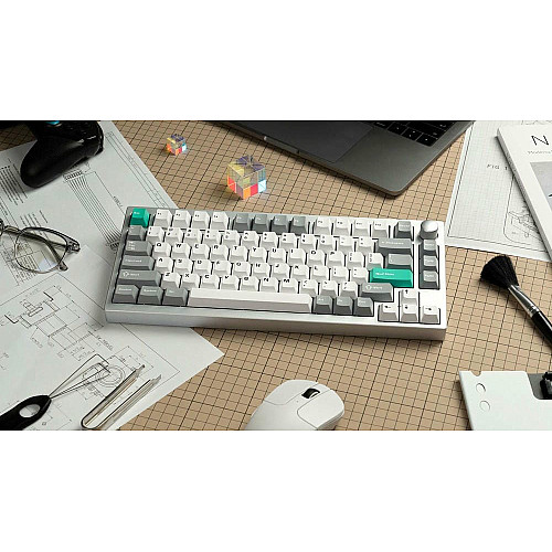 Клавиатура механическая Lemokey P1 Pro 84Key, Keychron Super Brown, WL/BT/USB-A, QMK/VIA, Hot-Swap, EN/UKR, RGB, Knob, Space Silver