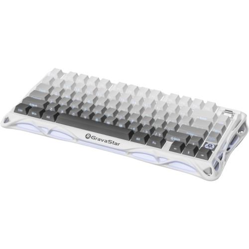 Клавіатура механічна GravaStar Mercury K1 80keys, GravaStar x Kailh Cheery Pink, EN, BT/WL/USB, білий