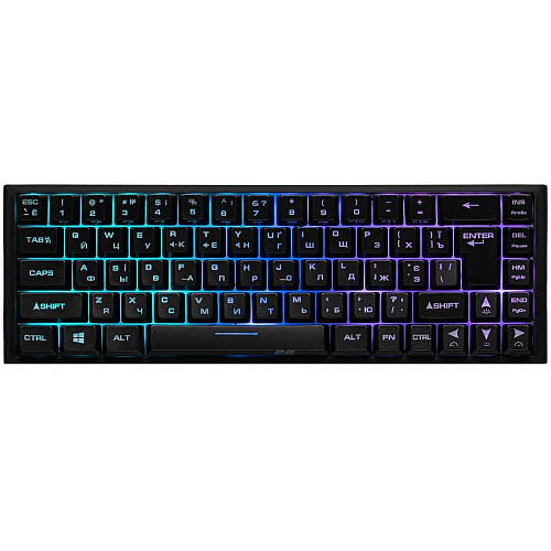 Клавиатура мембранная 2E GAMING KG350 68key, USB-A, EN/RU/RU, RGB, черный