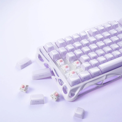 Клавіатура механічна GravaStar Mercury K1 80keys, GravaStar x Kailh Cheery Pink, EN, BT/WL/USB, Lavender Purple