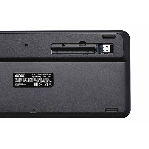 Клавиатура мембранная 2E KS250 84key, WL/BT, EN/UK, черно-серый