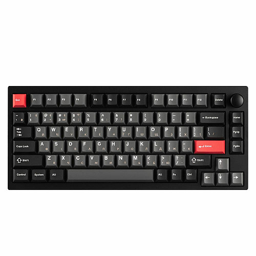 Клавиатура механическая Lemokey P1 Pro 84Key, Keychron Super Banana, WL/BT/USB-A, QMK/VIA, Hot-Swap, EN/UKR, RGB, Knob, Carbon Black