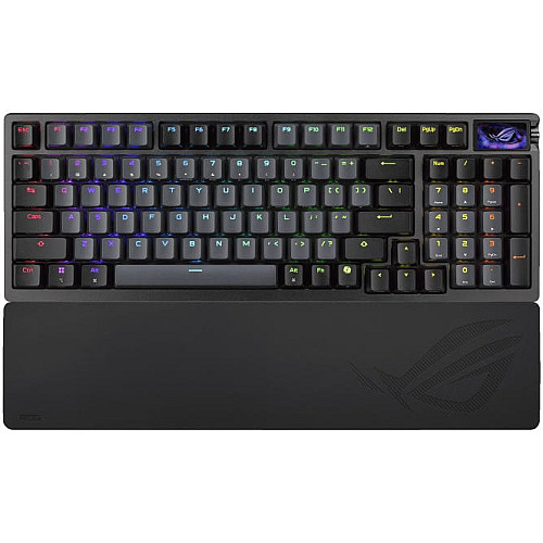 Клавіатура механічна ASUS ROG Azoth 96 HE, 96key, HFX V2 Magnetic Switches, USB-A/WL/BT, EN, RGB, чорний