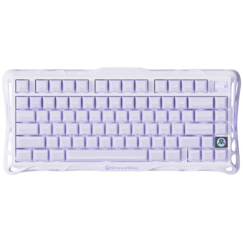Клавіатура механічна GravaStar Mercury K1 80keys, GravaStar x Kailh Cheery Pink, EN, BT/WL/USB, Lavender Purple