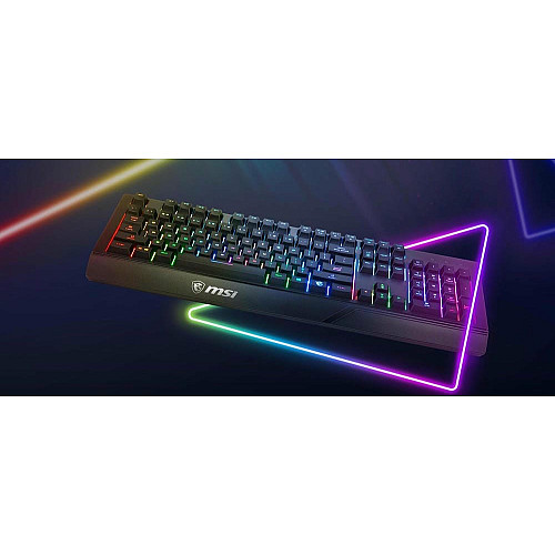 Клавиатура мембранная MSI Vigor GK20 UA 104key, USB-A, EN/UKR/RU, ColorLED, черный