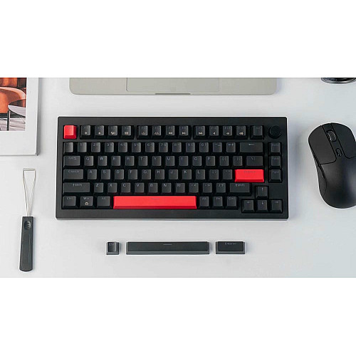 Клавиатура механическая Lemokey X4 84Key, Keychron Red, USB-A, QMK/VIA, Hot-Swap, EN/UKR, RGB, черный
