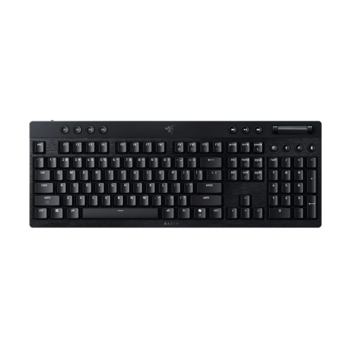 Клавіатура механічна Razer BlackWidow V4 Low-profile HyperSpeed, 104key, Green Switch, USB-A/WL/BT, EN, RGB, чорний