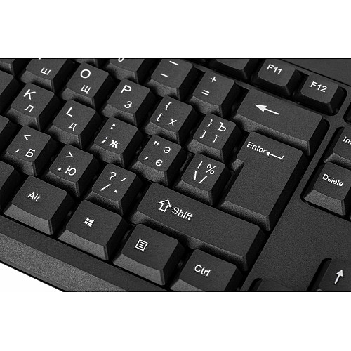 Комплект клавіатура та миша 2E MK401 USB-A, EN/UK/RU, чорний