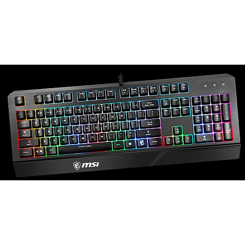 Клавиатура мембранная MSI Vigor GK20 UA 104key, USB-A, EN/UKR/RU, ColorLED, черный